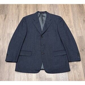 Samuelsohn Blazer Mens 46R Blue Wool Sport Coat Jacket READ